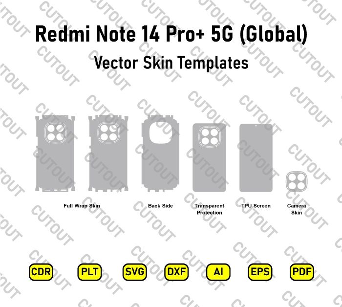 ​Archivos de corte vectorial para el Xiaomi Redmi Note 14 Pro+ 5G (Global)