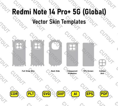 ​Archivos de corte vectorial para el Xiaomi Redmi Note 14 Pro+ 5G (Global)