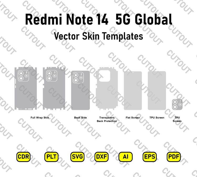 Xiaomi Redmi Note 14 5G Global Vector Skin Cut Files