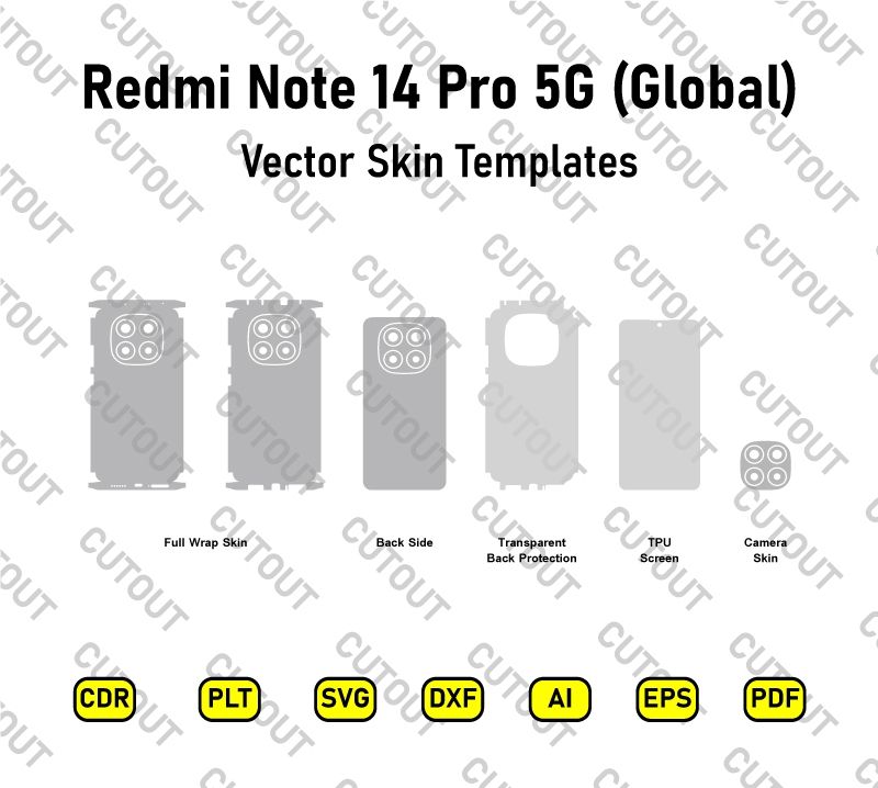 Xiaomi Redmi Note 14 Pro 5G (Global) Vector Skin Cut Files