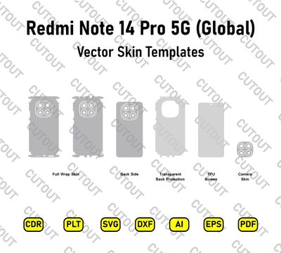 Xiaomi Redmi Note 14 Pro 5G (Global) Vector Skin Cut Files