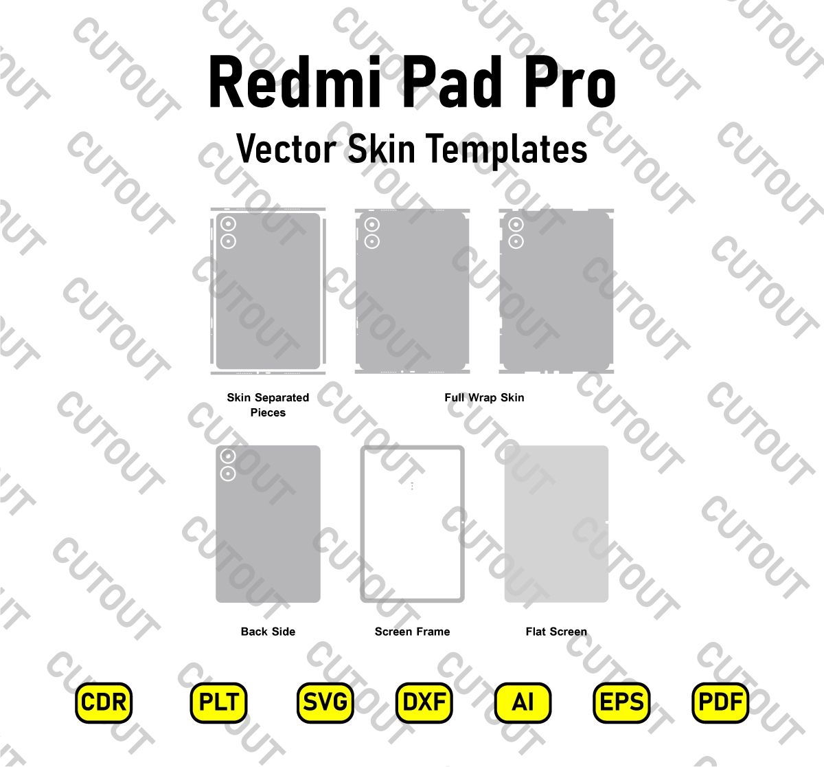 Redmi Pad Pro Vector Skin Cut Files
