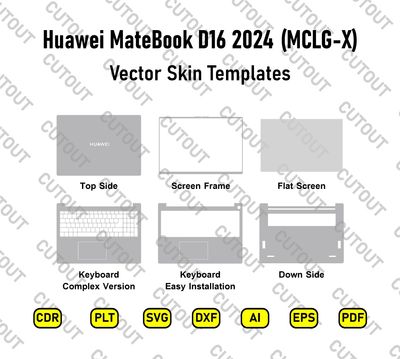 Huawei MateBook D16 MCLG-X 2024 Vector Skin Cut Files