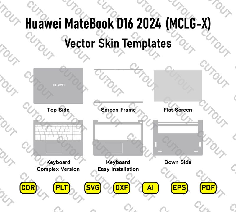 Huawei MateBook D16 MCLG-X 2024 Vector Skin Cut Files
