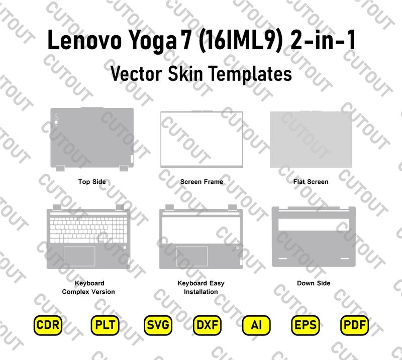 Lenovo Yoga 7 16IML9 2-in-1 Vector Skin Cut Files