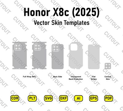 ​Archivos de corte vectorial para la carcasa del Honor X8c (2025)