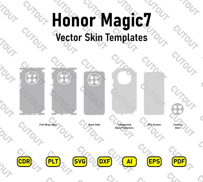 Honor Magic7 Vector Skin Cut Files