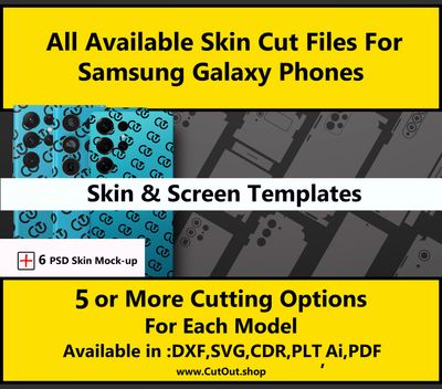 Paquete de archivos de corte de piel para teléfonos Samsung Galaxy