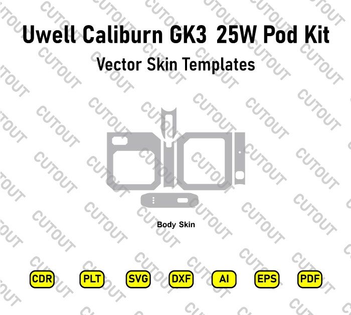 Uwell Caliburn GK3 25W Pod Kit Vector Skin Cut Files