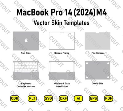 MacBook Pro 14 (2024) M4 Vector Skin Cut Files