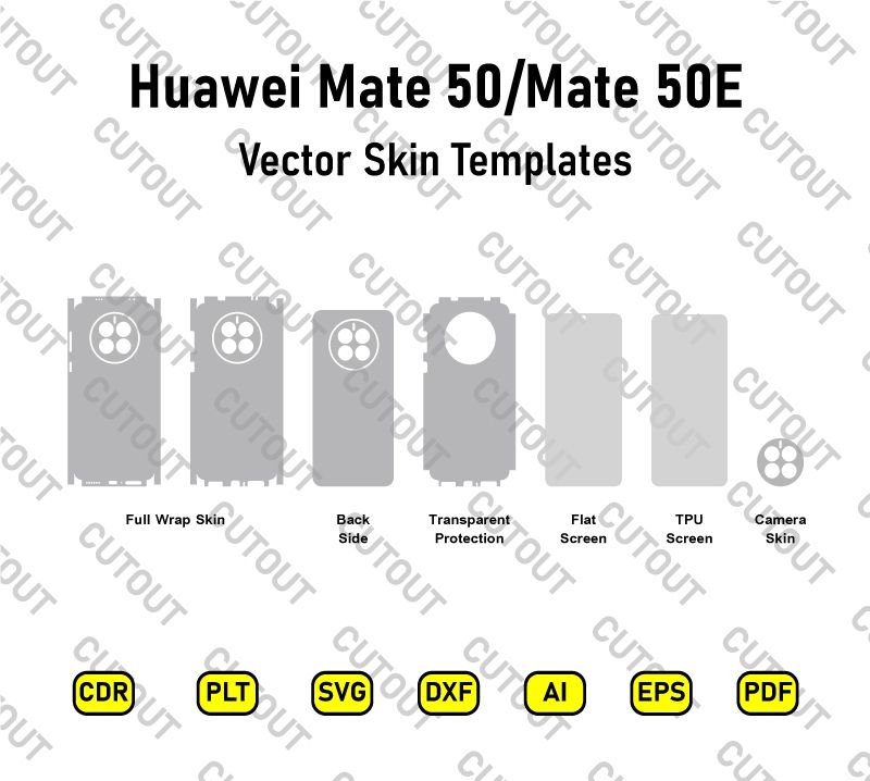 ​Archivos de corte vectorial para Huawei Mate 50-Mate 50E