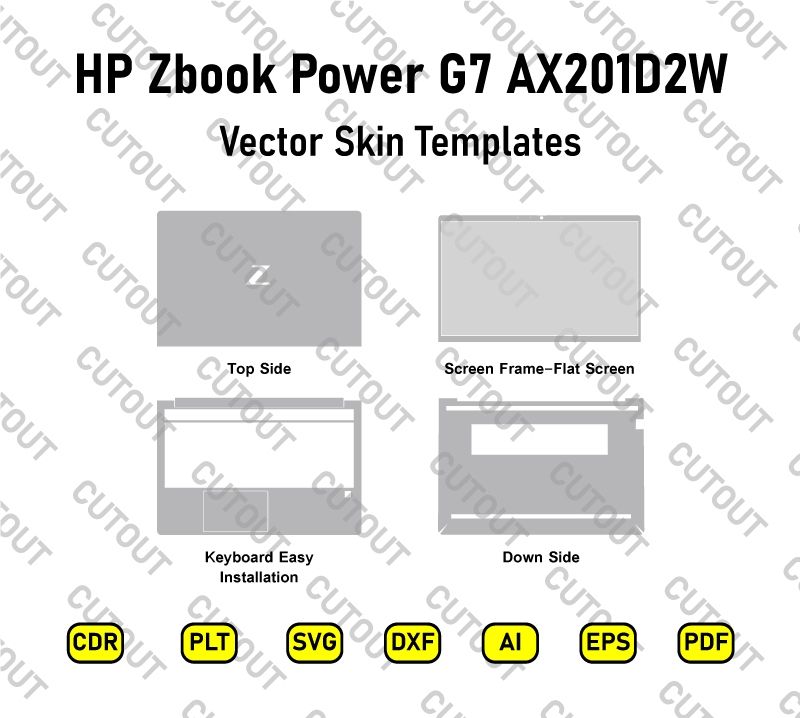 HP Zbook Power G7 AX201D2W Vector Skin Cut Files