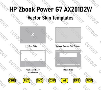 HP Zbook Power G7 AX201D2W Vector Skin Cut Files