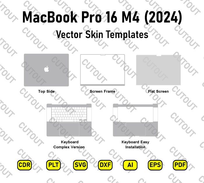 MacBook Pro 16 M4 2024 Vector Skin Cut Files