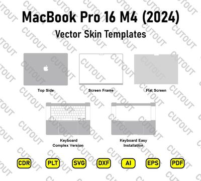 MacBook Pro 16 M4 2024 Vector Skin Cut Files