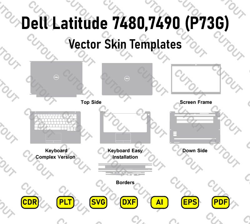 Dell Latitude 7480, 7490 (P73G) Vector Skin Cut Files