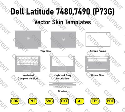 Dell Latitude 7480, 7490 (P73G) Vector Skin Cut Files