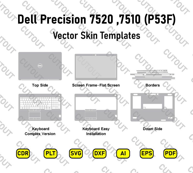 Dell Precision 7510, 7520 (P53F) Vector Skin Cut Files