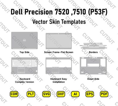 Dell Precision 7510, 7520 (P53F) Vector Skin Cut Files