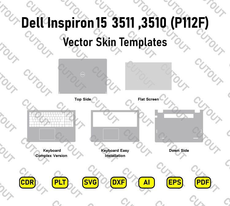 Dell Inspiron 15 3510, 3511 (P112F) Vector Skin Cut Files