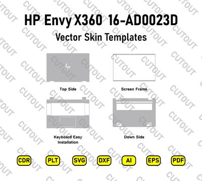 HP Envy X360 2-in-1 16-AD0023DX Vector Skin Cut Files