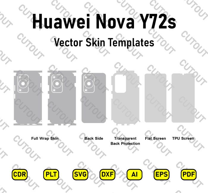 Archivos de corte de skin vectorial para Huawei nova Y72s