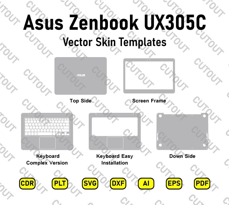 Asus Zenbook UX305C Vector Skin Cut Files