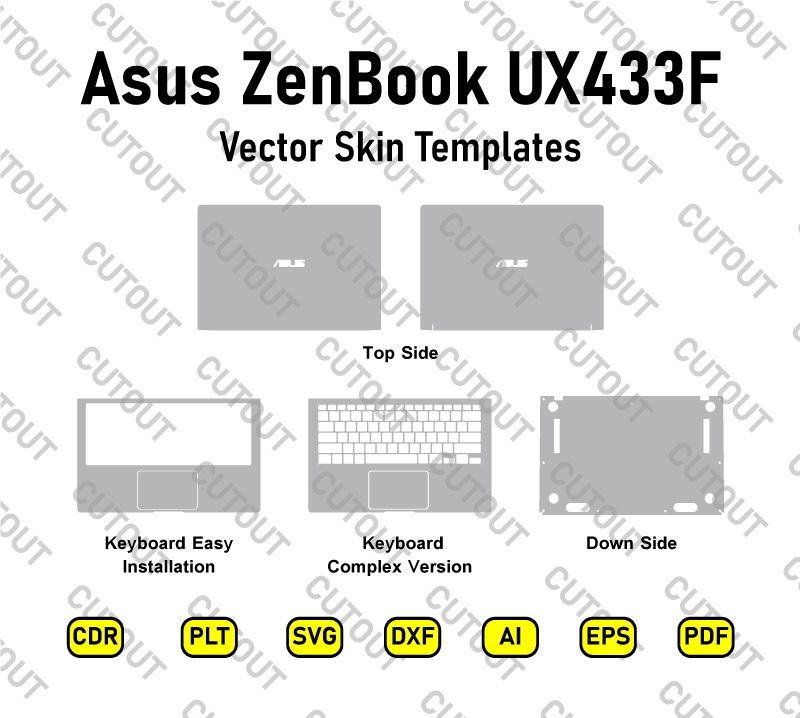 Asus ZenBook UX433F Vector Skin Cut Files