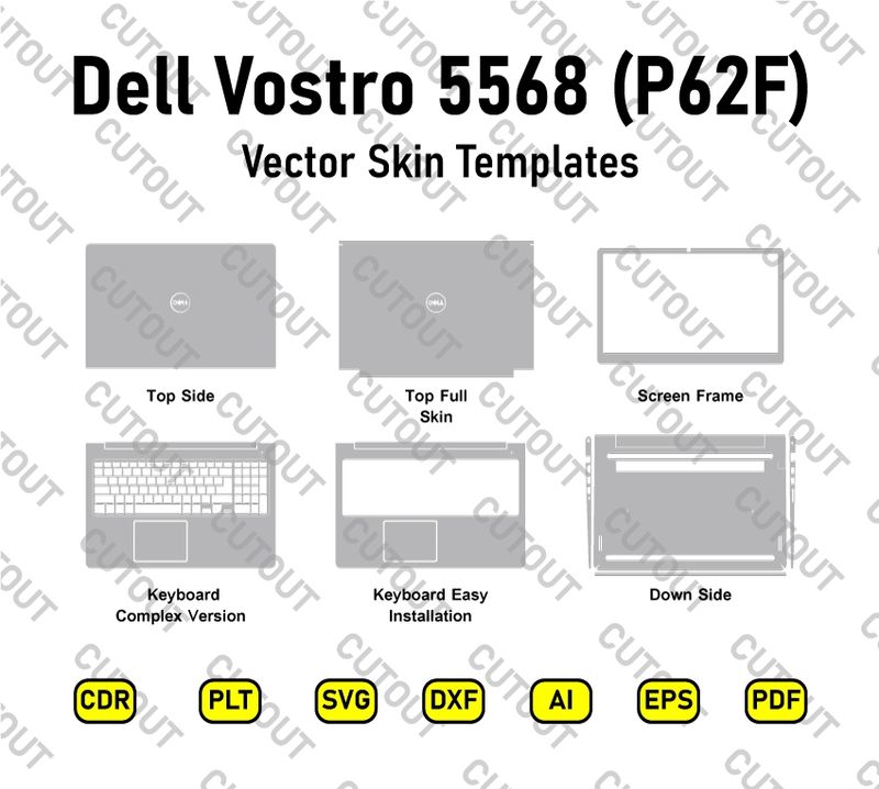 Dell Vostro 5568 (P62F) Vector Skin Cut Files