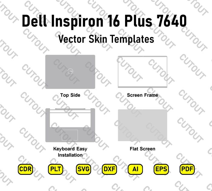 Dell Inspiron 16 Plus 7640 2024 Vector Skin Cut Files