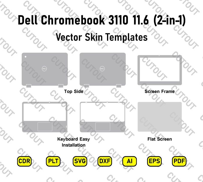 Dell Chromebook 3110 2-in-1 11.6 Vector Skin Cut Files