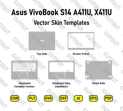 ​Archivos de corte vectorial para Asus VivoBook S14 A411U, X411U