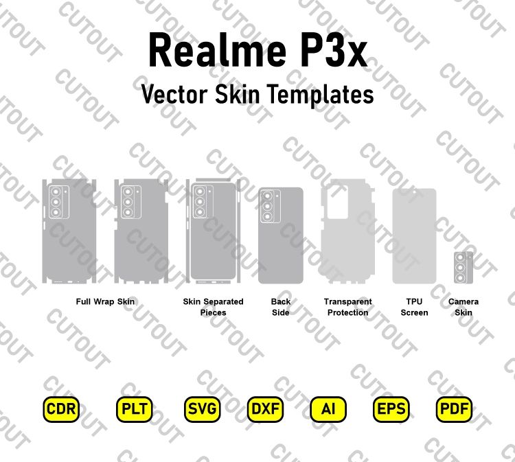 Realme P3x Vector Skin Cut Files