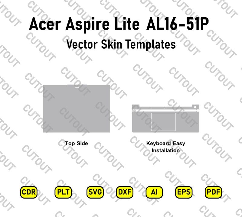 Acer Aspire Lite AL16-51P Notebook PC Vector Skin Cut Files