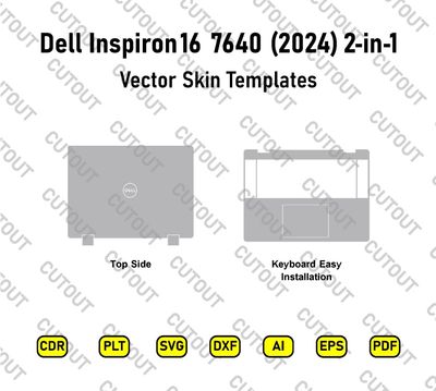 ​Archivos de corte vectorial para Dell Inspiron 16 2 en 1 7640 2024