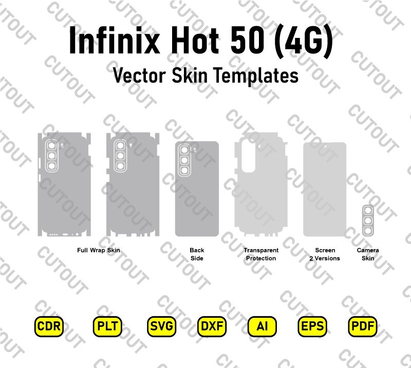 Infinix Hot 50 4G Vector Skin Cut Files