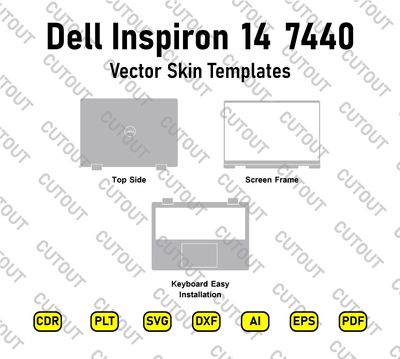 Dell Inspiron 14 7440 2-in-1 Vector Skin Cut Files