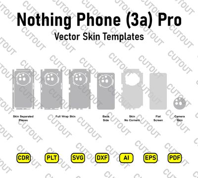 Archivos de corte de skins vectoriales profesionales para Nothing Phone (3a)