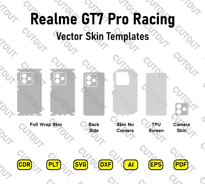 Realme GT7 Pro Racing Vector Skin Cut Files