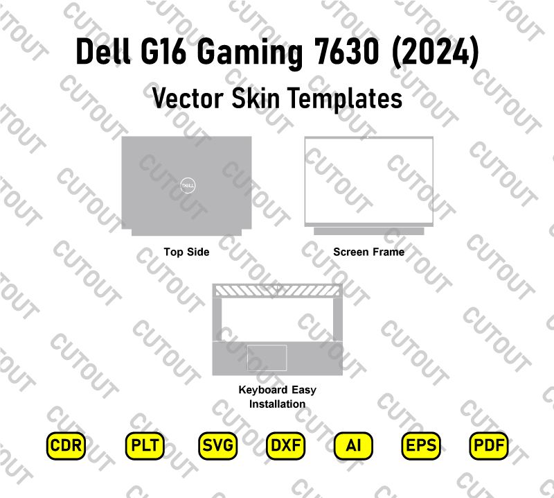 Dell G16 Gaming 7630 2024 Vector Skin Cut Files