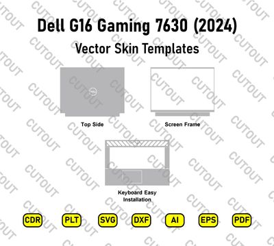 Dell G16 Gaming 7630 2024 Vector Skin Cut Files