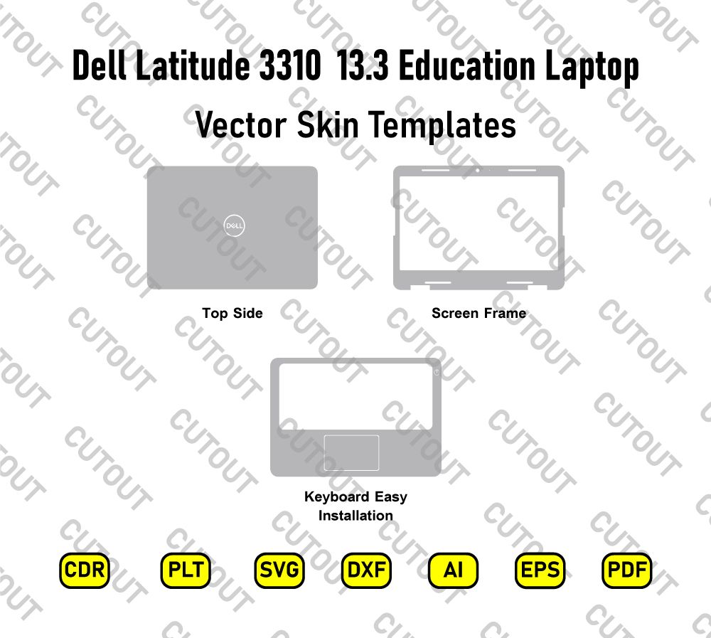 Dell Latitude 3310 13.3 Education Laptop Vector Skin Cut Files