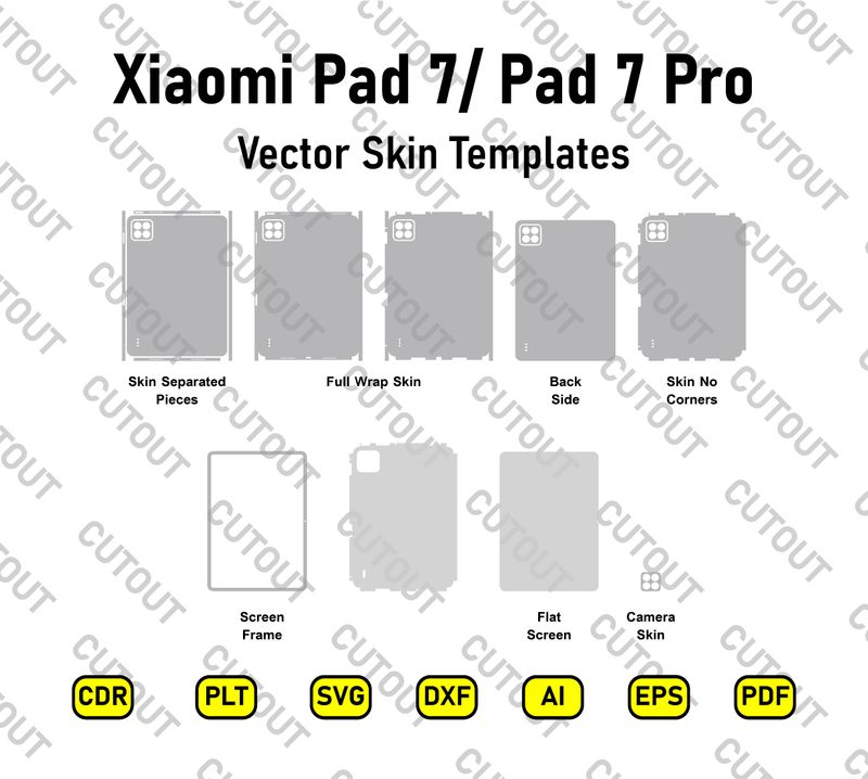 Xiaomi Pad 7 Pro/ Xiaomi Pad 7 Vector Skin Cut Files