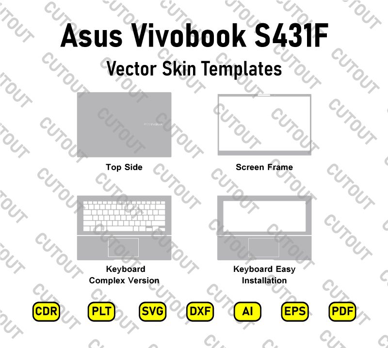 Asus Vivobook S431F Vector Skin Cut Files
