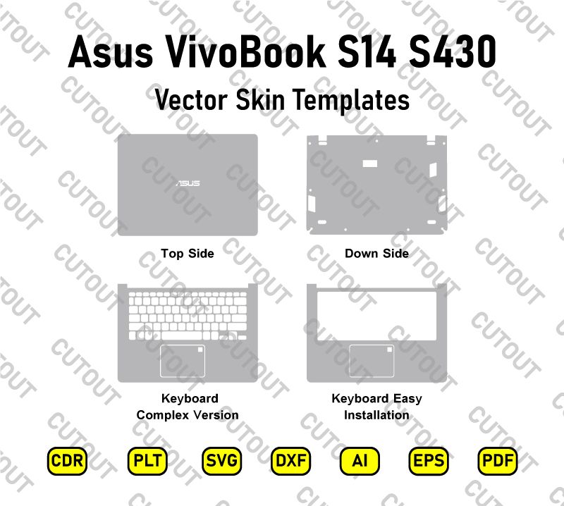 Asus VivoBook S14 S430 Vector Skin Cut Files