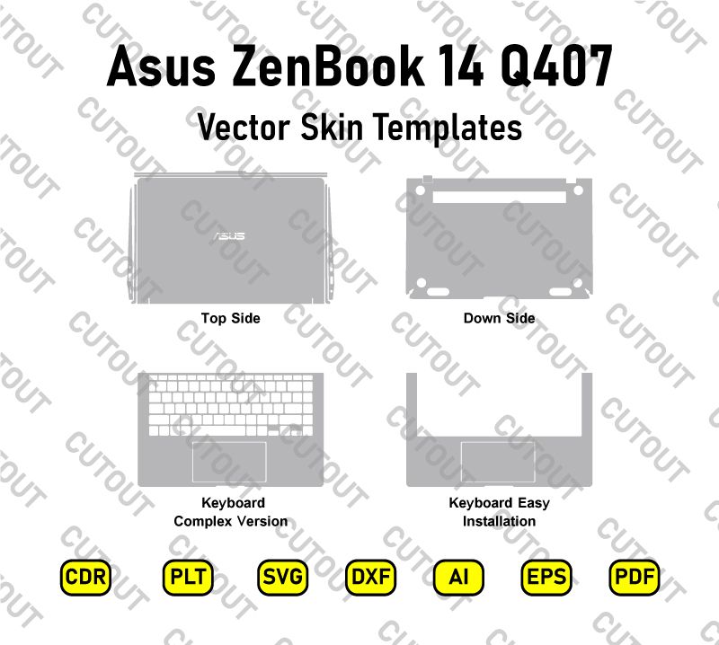 Asus ZenBook 14 Q407 Vector Skin Cut Files