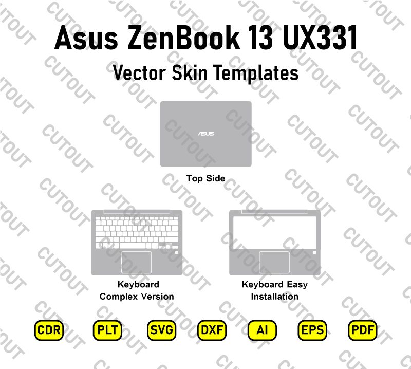 Asus ZenBook 13 UX331 Vector Skin Cut Files