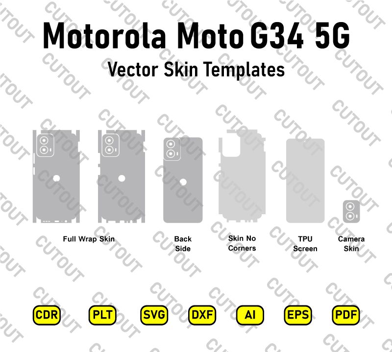 Motorola Moto G34 5G Vector Skin Cut Files