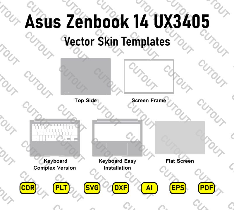 Asus Zenbook 14 UX3405 Vector Skin Cut Files