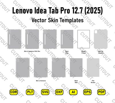 Lenovo idea Tab Pro 12.7 2025 Vector Skin Cut Files
